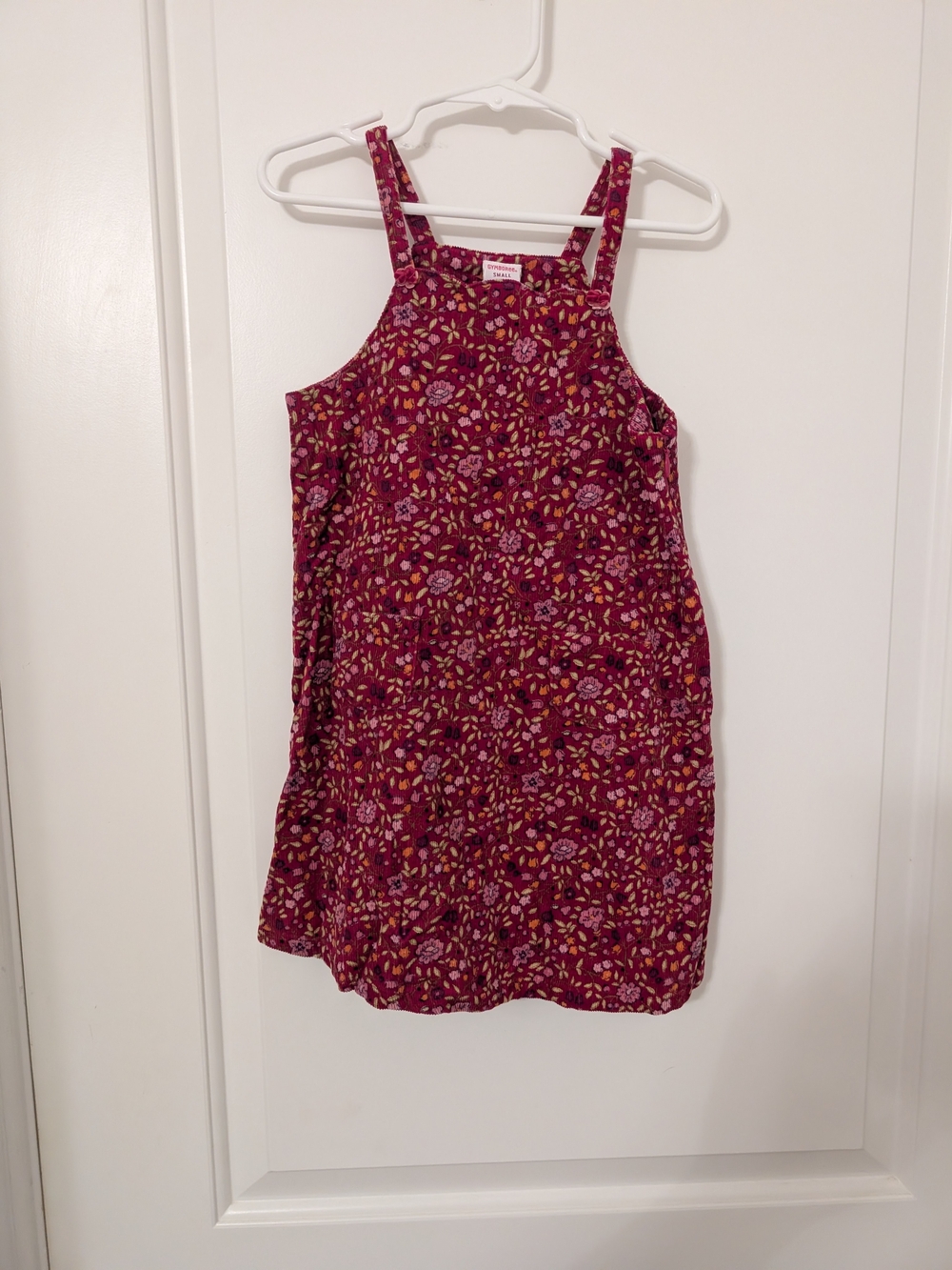Vintage Gymboree Apple for the Teacher Floral Corduroy Jumper Dress 3T